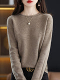 BELIARST 100% Merino Wool Cashmere Sweater Ladies Round Neck Rolled Pullover Autumn and Winter New Fashion Knitted Stranded Tops