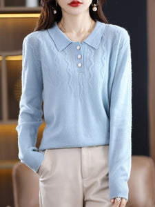 Shirt Collar Sweater  Wool