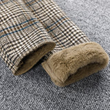 4-15 Year Children Winter Plaid Woolen Coat