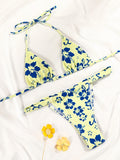 Rinabe Sexy Bikini Floral Print Swimwear String Bikini Set Push Up Swimsuit 2022 Bikinis Women Biquini Beach Bathing Suit Women