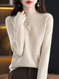 BELIARST 100% Merino Wool Cashmere Sweater Ladies Round Neck Rolled Pullover Autumn and Winter New Fashion Knitted Stranded Tops