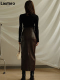 Faux Leather Maxi Skirt Women