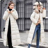 2022 new winter jacket women&#39;s warm fashion bow belt fox fur collar coat long dress women&#39;s thick coat