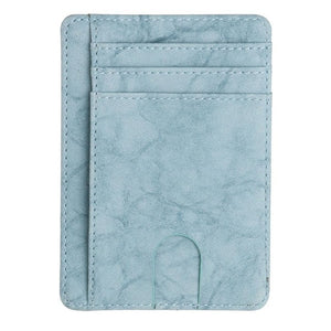 Slim RFID Blocking Leather Wallet Credit ID