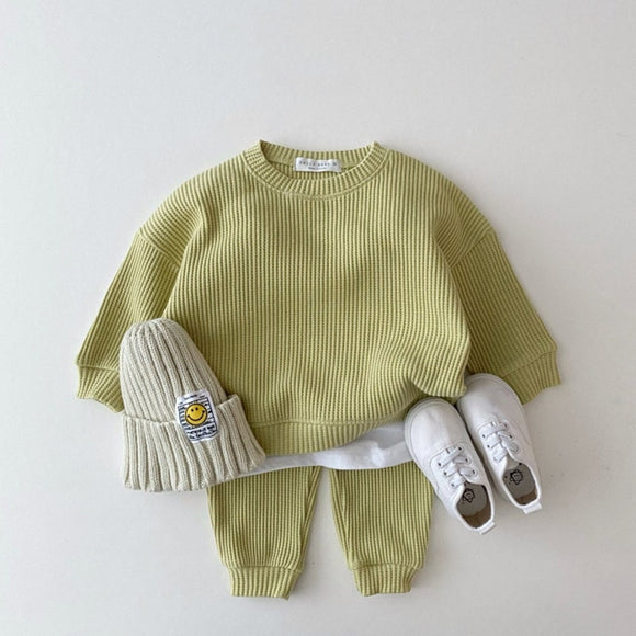 Baby Cotton Knitting Tops+Pants 2PCS Sets