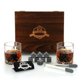Whiskey Stones & Glasses Set, Granite Ice Cube - Best Gift for Dad Husband Men