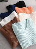 V-neck solid autumn/winter Sweater
