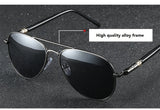Luxury Men's Polarized Sunglasses, Vintage Black Pilot Sunglasses UV400