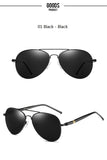 Luxury Men's Polarized Sunglasses, Vintage Black Pilot Sunglasses UV400
